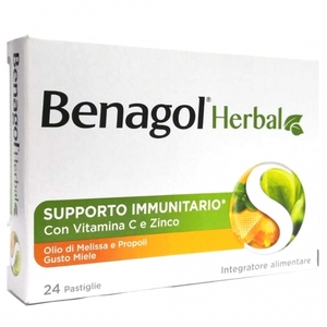BENAGOL HERBAL MIELE 24 PASTIGLIE - Farmamood