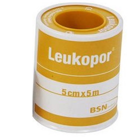 CEROTTO IN ROCCHETTO LEUKOPOR IPOALLERGENICO TESSUTO NON TESSUTO BIANCO 5X500 CM - Farmamood