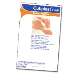 MEDICAZIONE CUTIPLAST STERIL ADESIVA SUPPORTO IN TNT ADESIVO POLIACRILATO IPOLLERGENICO TAMPONE NON ADERENTE 15X38 CM 5 PEZZI - Farmamood