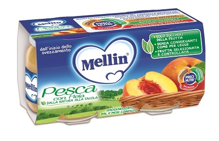 MELLIN OMOGENEIZZATO PESCA MELA 100 G 2 PEZZI - Farmamood