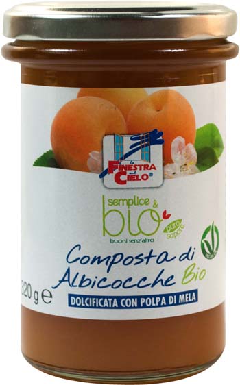COMPOSTA DI ALBICOCCA CON POLPA DI MELA BIO 320 G - Farmamood