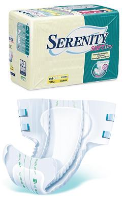 PANNOLONE PER INCONTINENZA SERENITY SOFTDRY FORMATO SUPER TAGLIA MEDIUM 30 PEZZI - Farmamood