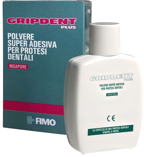 GRIPDENT PLUS POLVERE SUPER ADESIVA PER PROTESI DENTALI 40 G - Farmamood