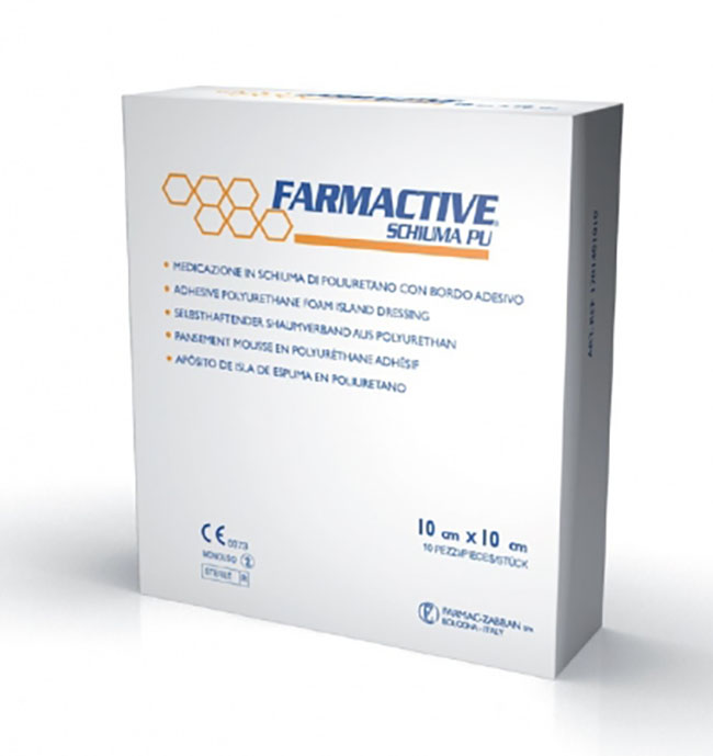 CEROTTO FARMACTIVE SCHIUMA IN POLIURETANO 10X10CM 10 PEZZI - Farmamood