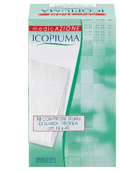 GARZA COMPRESSA IDROFILA ICOPIUMA 18X40CM 12 PEZZI - Farmamood