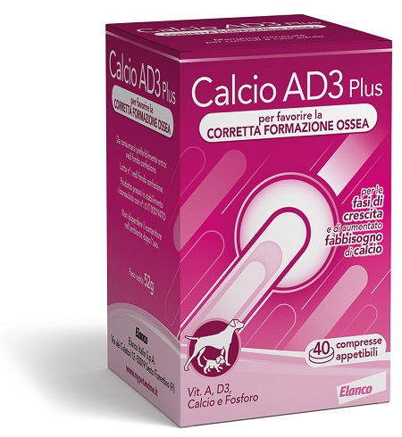 CALCIO AD3 SOLUBILE SVILUPPO 40 COMPRESSE ALTAMENTE APPETIBILI - Farmamood
