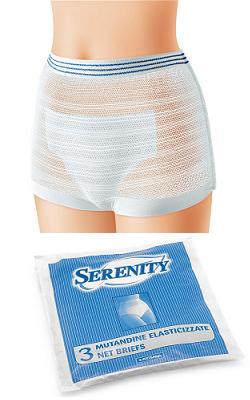 MUTANDINA ELASTICA RETTANGOLARE A RETE SERENITY M 3 PEZZI - Farmamood