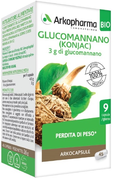 ARKO CAPSULE GLUCOMANNANO BIO 45 CAPSULE - Farmamood