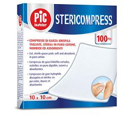 GARZA COMPRESSA IDROFILA PIC STERICOMPRESS 10X10 CM 4 BUSTE  25 PEZZI - Farmamood