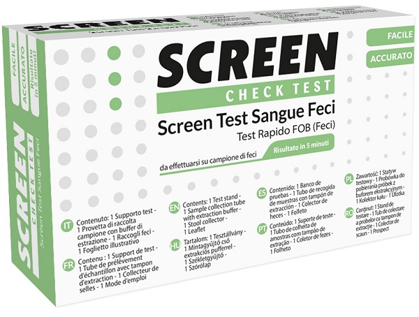 TEST RAPIDO CHE RILEVA LA PRESENZA DI SANGUE OCCULTO NELLE FECI 1 PEZZI SCREEN TEST SANGUE FECI 1 PEZZO - Farmamood