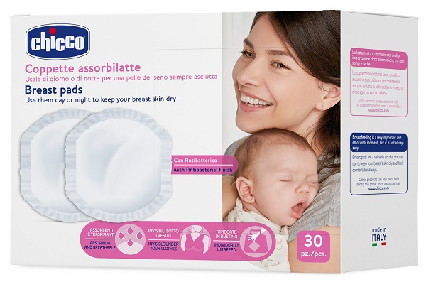CHICCO COPPETTA ASSORBILATTE ANTIBATTERICA 30 PEZZI - Farmamood