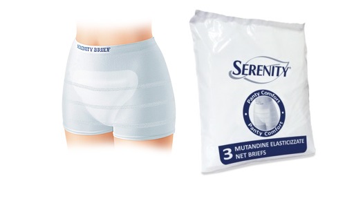 MUTANDINA A RETE PER INCONTINENZA SERENITY PANTY COMFORT S 3 PEZZI - Farmamood