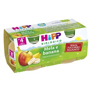 HIPP BIO FRUTTA GRATTUGGIATA MELA BANANA 4X100 G - Farmamood