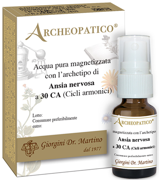 ARCHEOPATICO ACQUA PURA MAGNETIZZATA CON ARCHETIPO ANSIA NERVOSA A 30 CICLI ARMONICI 10 ML - Farmamood