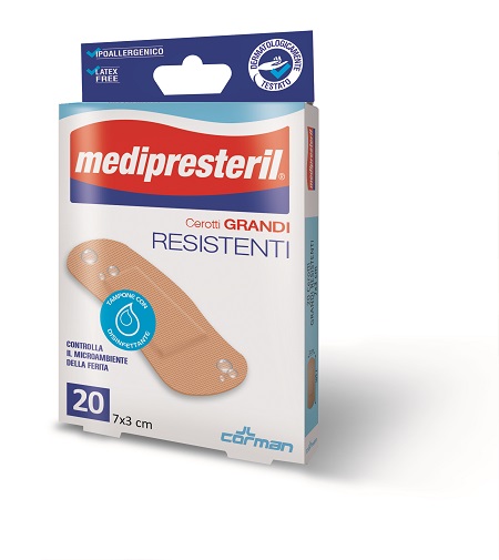 CEROTTO GRANDE MEDIPRESTERIL RESISTENTE 7X3CM 20 PEZZI - Farmamood