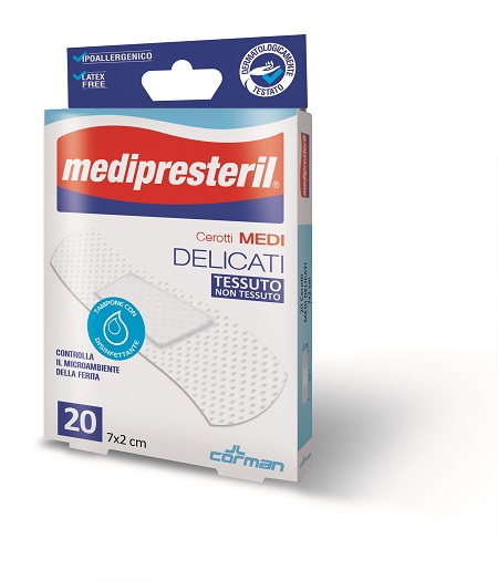 CEROTTO MEDIO MEDIPRESTERIL DELICATO TNT 7X2CM 20 PEZZI - Farmamood