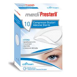 GARZA COMPRESSA OCULARE MEDIPRESTERIL ADESIVA TNT 6,5X9,5CM 10 PEZZI - Farmamood