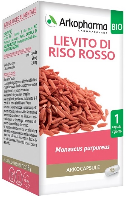 ARKO CAPSULE LIEVITO RISO ROSSO 45 CAPSULE - Farmamood