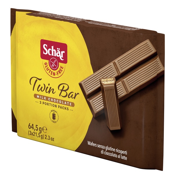 SCHAR TWIN BAR WAFERS RICOPERTI DI CIOCCOLATO AL LATTE 3 PEZZI DA 21,5 G - Farmamood