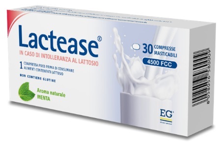 LACTEASE 4500 FCC AROMA MENTA 30 COMPRESSE MASTICABILI - Farmamood