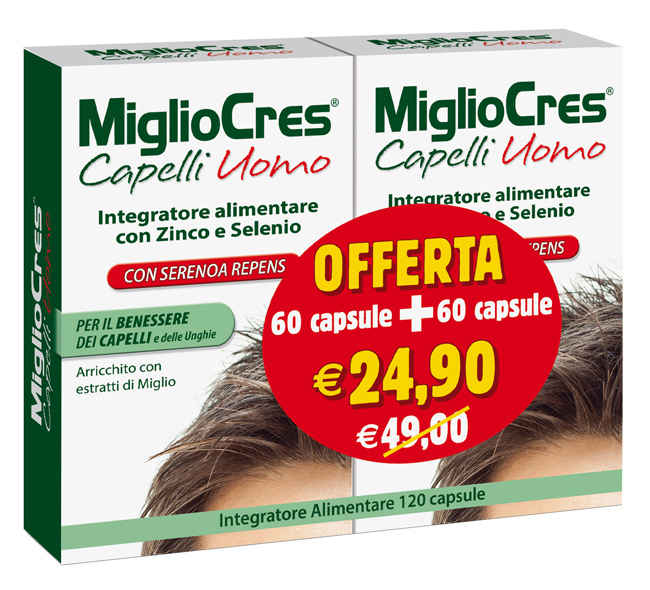MIGLIOCRES UOMO 60+60 CAPSULE PROMO - Farmamood