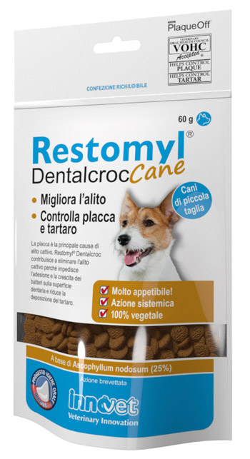 RESTOMYL DENTALCROC CANI PICCOLA TAGLIA BUSTA 60 G - Farmamood