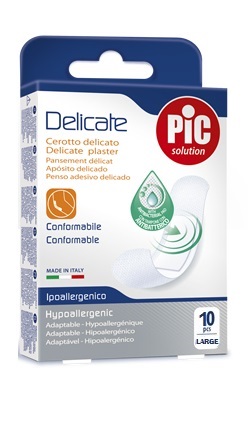 CEROTTO PIC DELICATE 25X72 MM ANTIBATTERICO 10 PEZZI - Farmamood