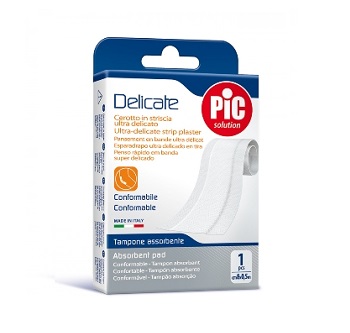 CEROTTO PIC DELICATE STRISCIA BIANCA CON TAMPONE ANTIBATTERICO CM 8X0,5 M - Farmamood