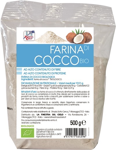 FSC FARINA DI COCCO BIO AD ALTO CONTENUTO DI FIBRA 500 G - Farmamood