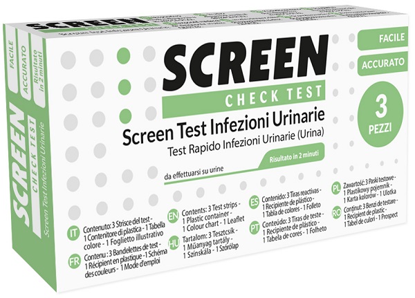 TEST PER L'INDIVIDUAZIONE RAPIDA DI LEUCOCITI SANGUE NITRITO E PROTEINA NELL'URINA SCREEN CHECK TEST INFEZIONI VIE URINARIE 3 PEZZI - Farmamood