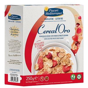 PIACERI MEDITERRANEI CEREALORO FIOCCHI DI RISO CON MAIS E FRUTTI ROSSI 250 G - Farmamood