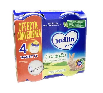 MELLIN OMOGENEIZZATO CONIGLIO 4X80 G - Farmamood