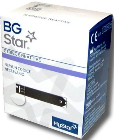 STRISCE REATTIVE MISURAZIONE GLICEMIA BGSTAR MYSTAR 25 PEZZI - Farmamood