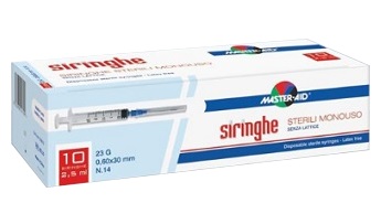 SIRINGA PER VENIPUNTURA MASTER-AID 2,5 ML 10 GAUGE 23 PEZZI - Farmamood