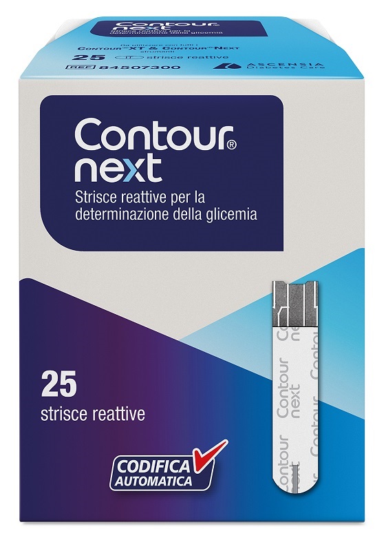 STRISCE MISURAZIONE GLICEMIA CONTOUR NEXT 25 PEZZI - Farmamood