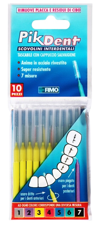 PIKDENT STUZZICOLINO 3 GIALLO 10 PEZZI - Farmamood
