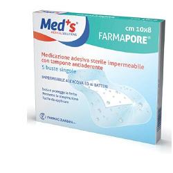MEDS PORE MEDICAZIONE IN POLIURETANO ADESIVA IMPERMEABILE 10X8CM 5 PEZZI - Farmamood