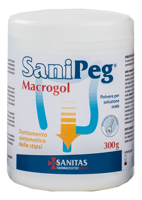 SANIPEG MACROGOL POLVERE PER SOLUZIONE ORALE BARATTOLO 300 G - Farmamood