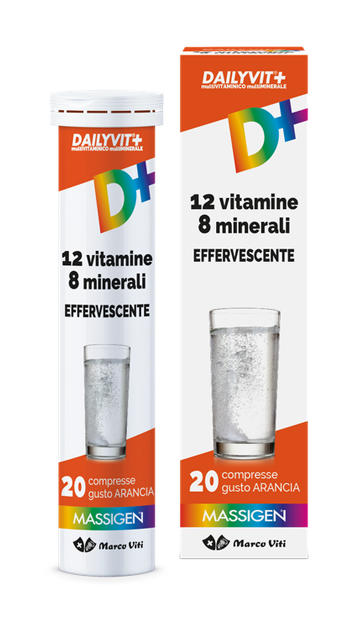 MASSIGEN DAILYVIT 12 VITAMINE 8 MINERALI EFFERVESCENTE 20 COMPRESSE - Farmamood