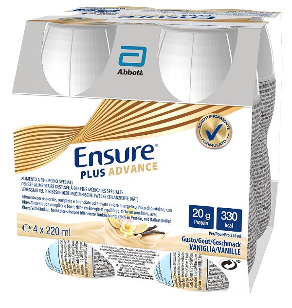 ENSURE PLUS ADVANCE VANIGLIA 4 BOTTIGLIE DA 220 ML - Farmamood