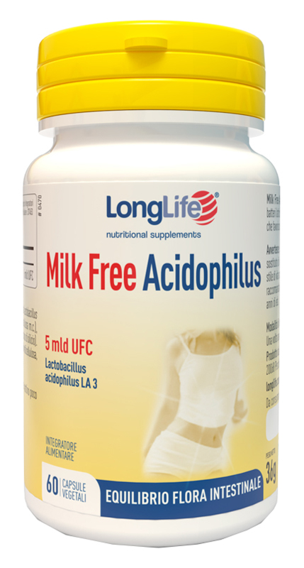 LONGLIFE MILK FREE ACIDOPHILUS 60 CAPSULE VEGETALI - Farmamood