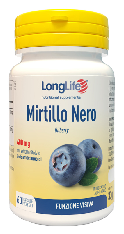 LONGLIFE MIRTILLO NERO 60 CAPSULE VEGETALI - Farmamood