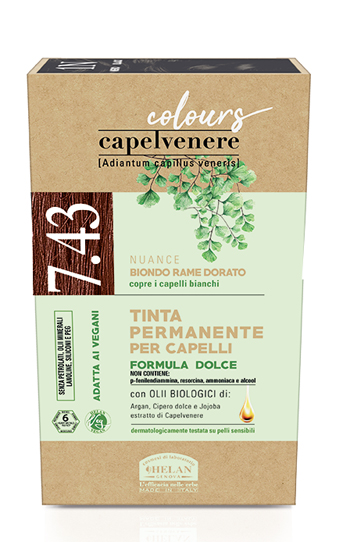 CAPELVENERE COLOURS TINTA CAPELLI 7,43N BIONDO RAME DORATO - Farmamood