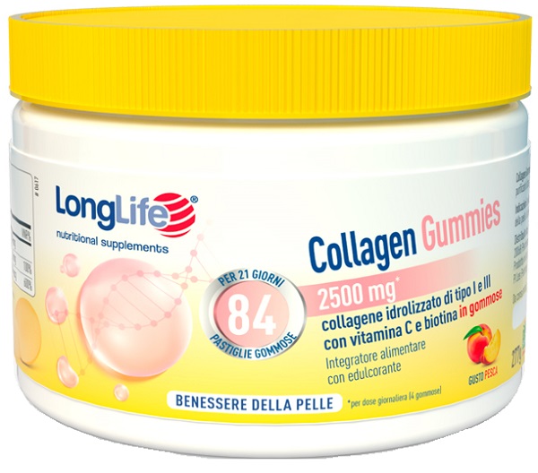LONGLIFE COLLAGEN GUMMIES 625MG 84 GOMMOSE - Farmamood