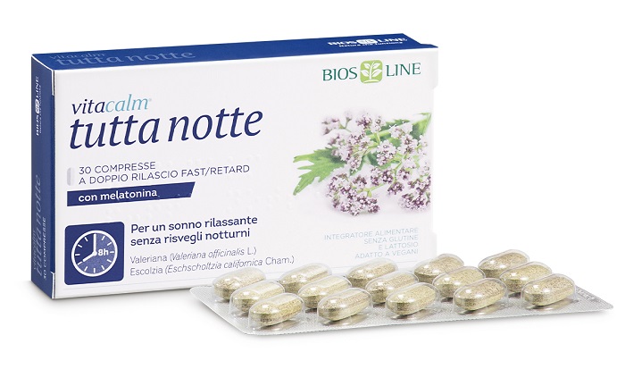 VITACALM TUTTA NOTTE CON MELATONINA 30 COMPRESSE - Farmamood