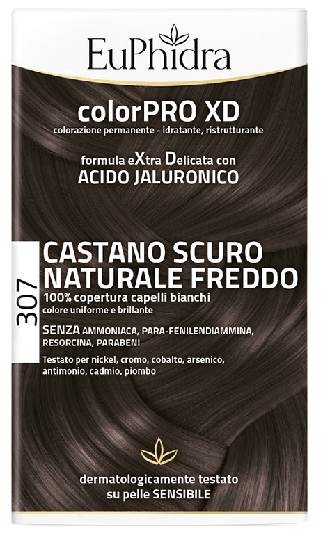 EUPHIDRA COLORPRO XD 307 CASTANO SCU NATURALE F COLORE + ATTIVANTE + BALSAMO + CUFFIA + GUANTI - Farmamood