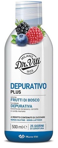 DR VITI DEPURATIVO PLUS FRUTTI DI BOSCO 500 ML SENZA ZUCCHERI - Farmamood