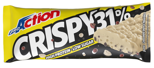 PROACTION CRISPY BAR 31% CIOCCOLATO BIANCO NOCCIOLA 40 G - Farmamood
