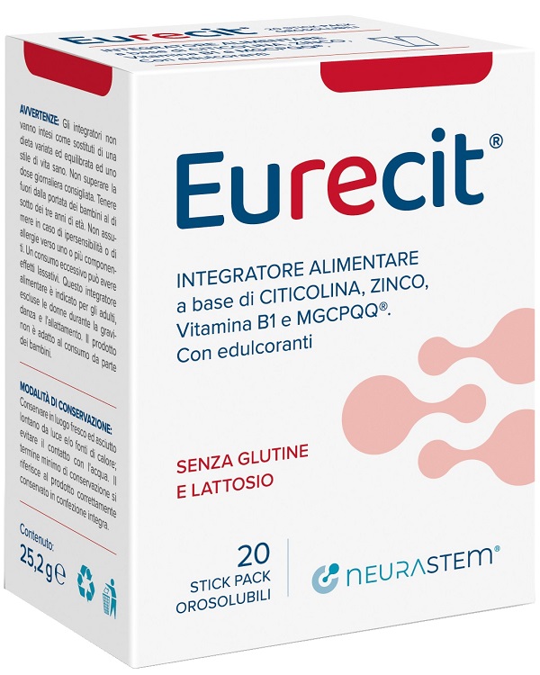 EURECIT 20 STICK PACK OROSOLUBILI DA 1,26 G - Farmamood
