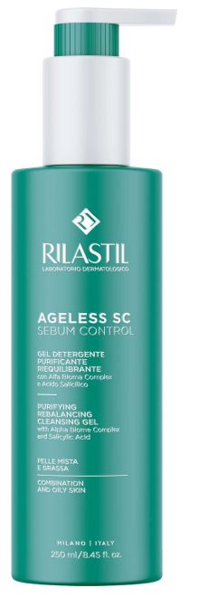 RILASTIL AGELESS SC SEBUM CONTROL GEL DETERGENTE PURIFICANTE RIEQUILIBRANTE 250 ML - Farmamood